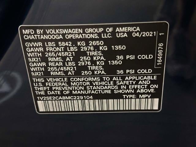 2021 Volkswagen Atlas Cross Sport 3.6L V6 SEL R-Line