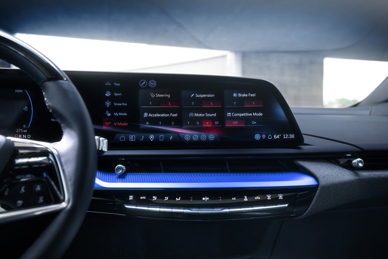 The 2026 OPTIQ-V Display Screen Displaying the V-Mode Settings | Bical Cadillac in Brooklyn NY